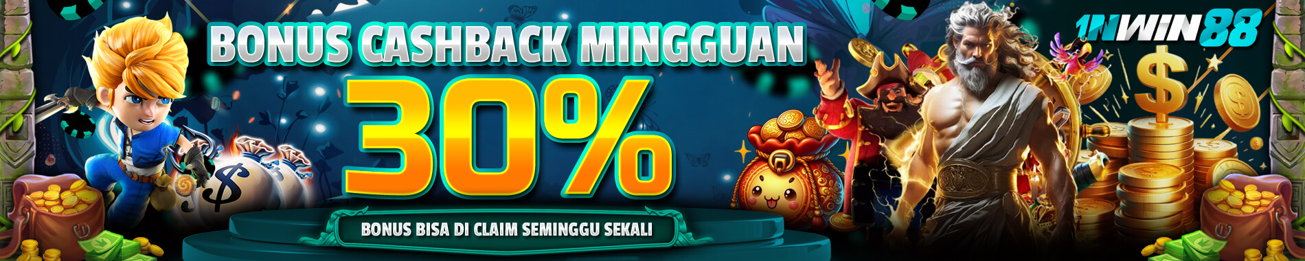 1nwin88 Cashback Mingguan ALL Games 30%